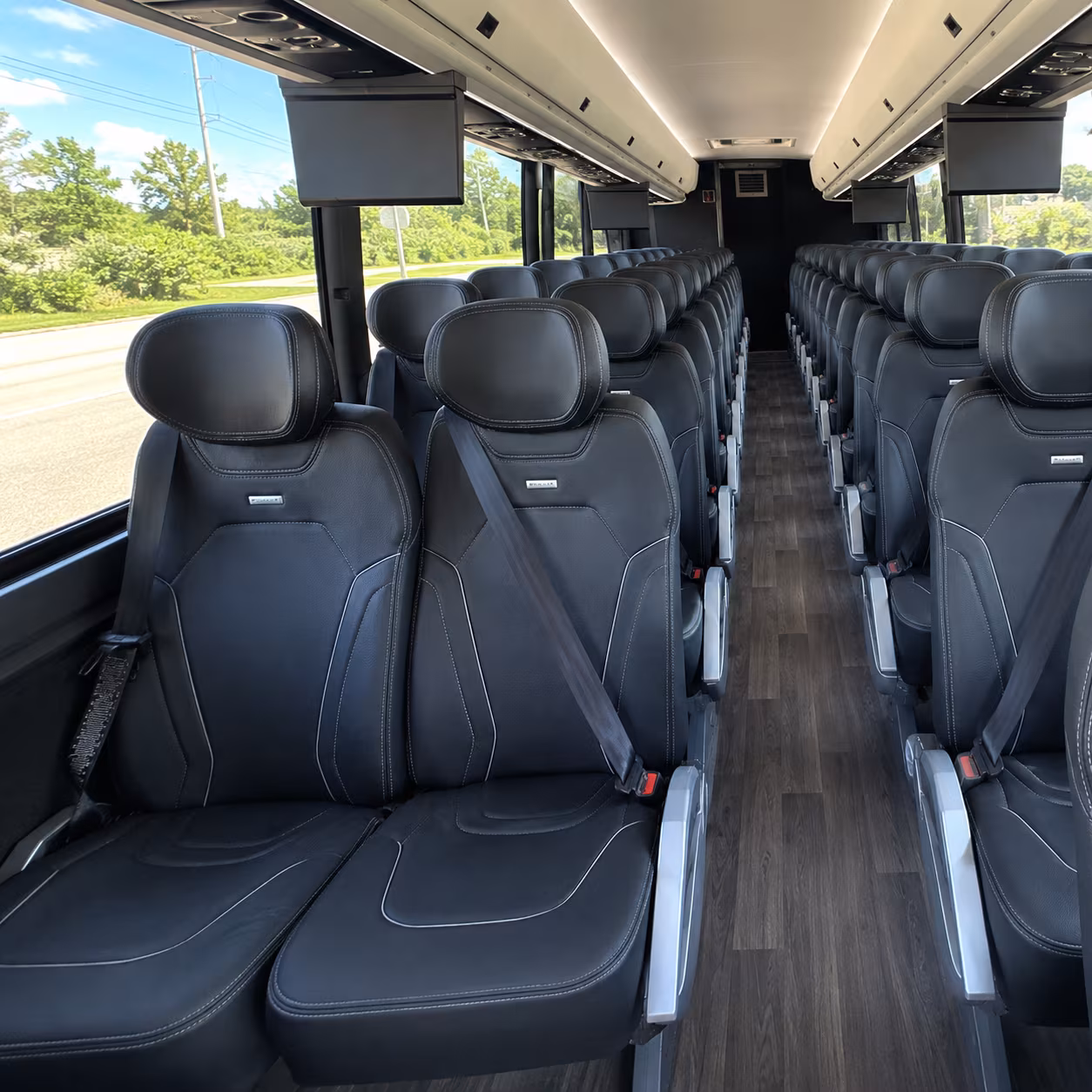 lewisville 47 passenger charter bus inside