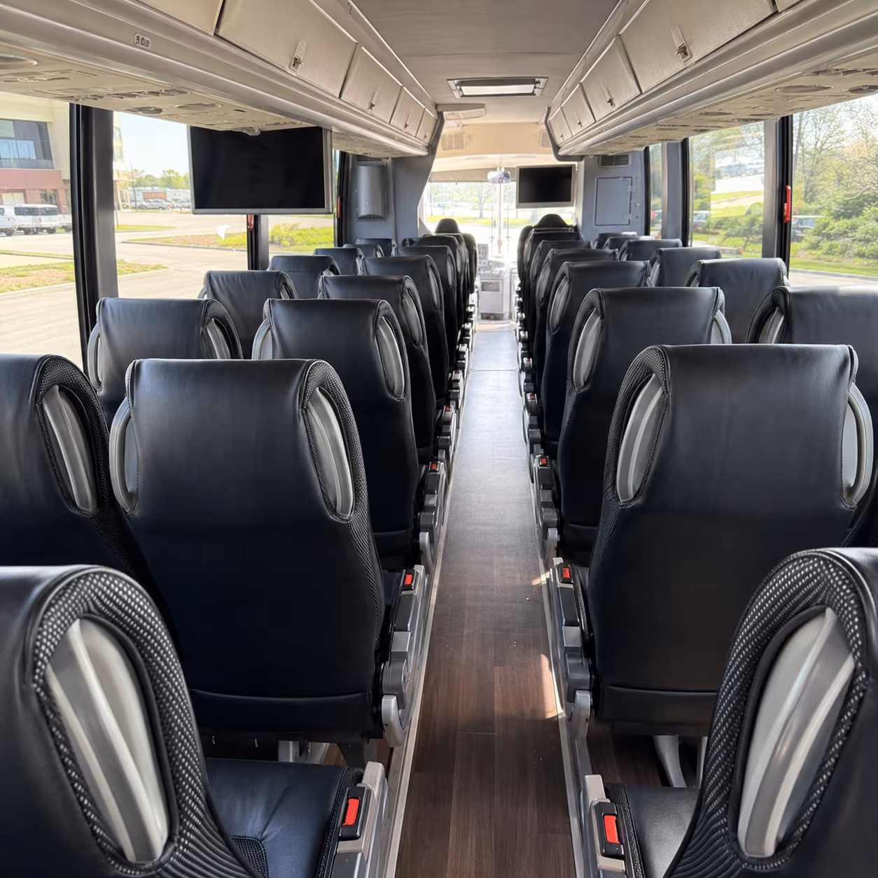 lewisville 56 passenger charter bus inside
